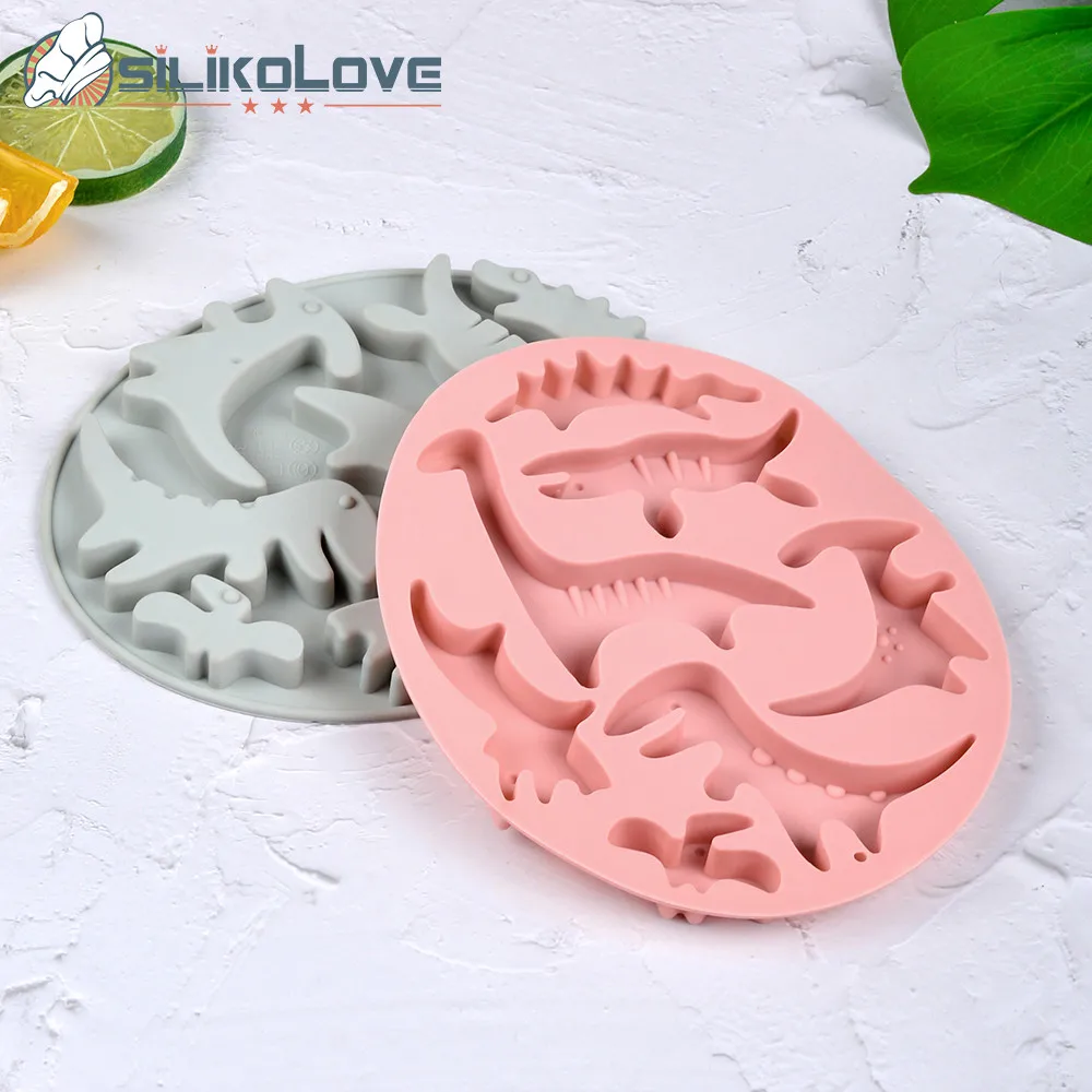 SILIKOLOVE Cartoon Jurassic dinosaur Silicone Baking Mold Gummy Candy Mold Animal Jelly Chocolates Mould Sugarcraft Tools