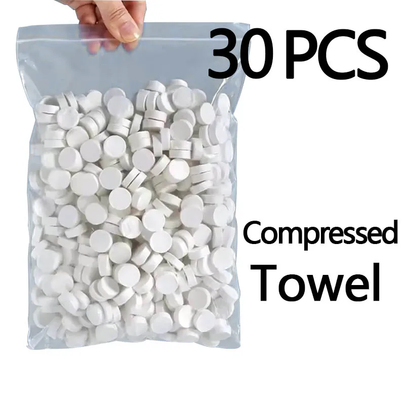 30PCS Portable Compressed Towel Disposable Facial Cleaning Soft Towels Mini Cotton Convenient Outdoor Travel Hotel Supplies