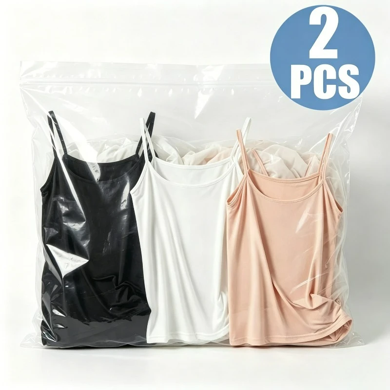 2pcs Women Camisoles Summer Girl Sexy Strap Cotton Sleeveless Thin Camisole Vest Solid Top Simple Base Vest Tops Female Undies