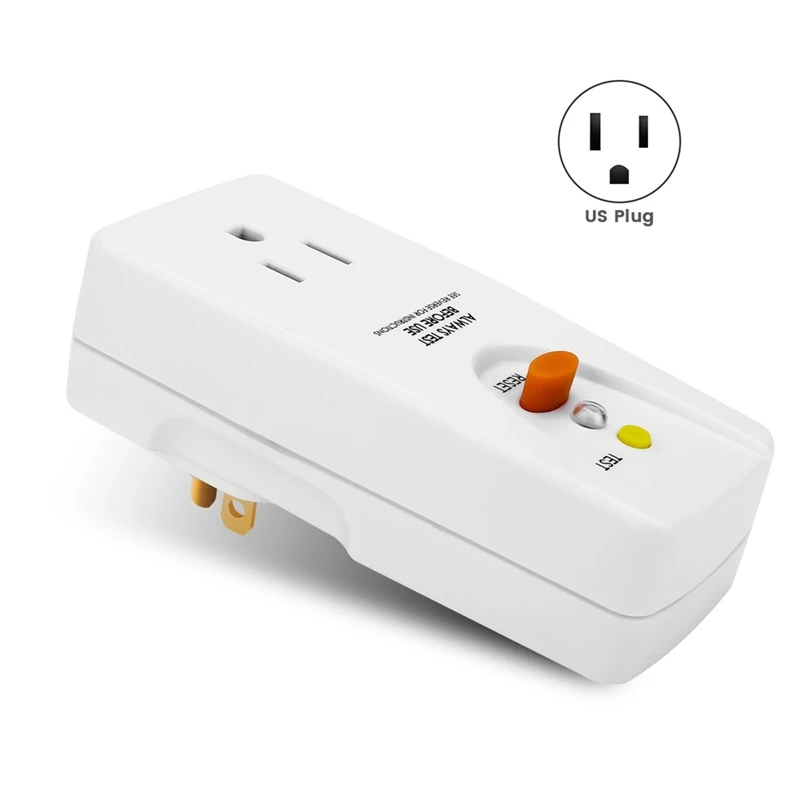 Adattatore GFCI 15 Amp 3 poli con messa a terra, spina GFCI impermeabile, interruttore circuito guasto terra Spina americana