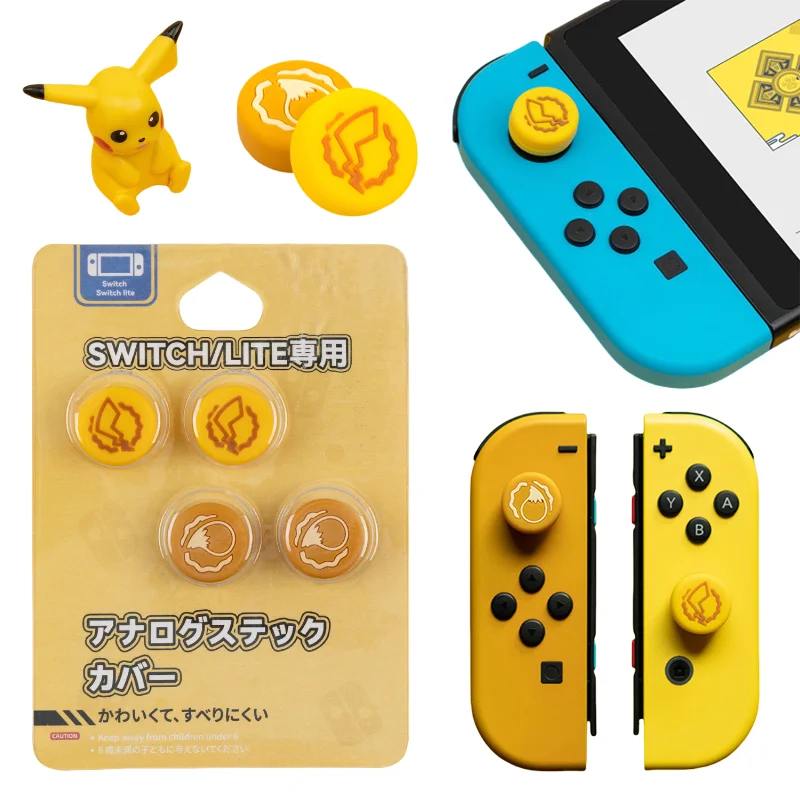 

Pikachu Eevee Rocker Cap for Nintendo Switch NS Lite Joycon Thumbstick Caps Silicone Rocker Case Controller Protective Cover