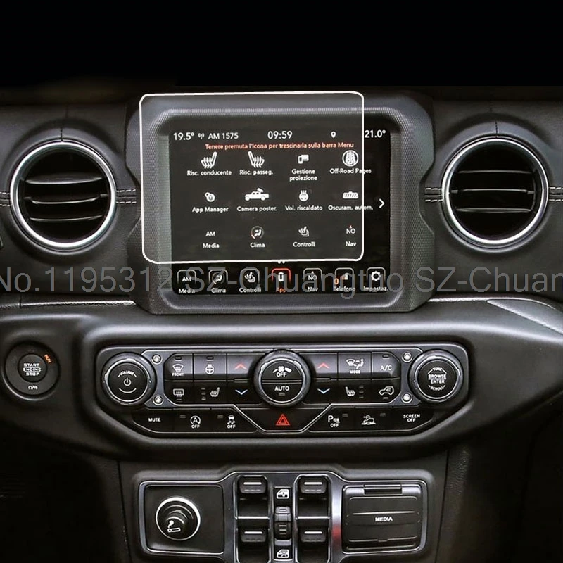 

Защитная пленка из закаленного стекла для Jeep Wrangler 2018-2023, 8,4-дюймовый автомобильный радиоприемник, GPS-навигация, аксессуары против царапин