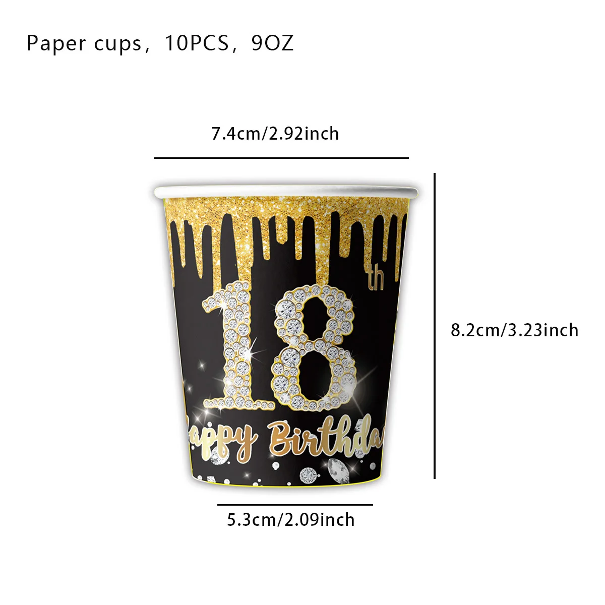 18th Birthday Black Gold Party Decorations Black Gold Balloons Banner Plates Napkins Cups Tablecloth Birthday Party Supplies Boy