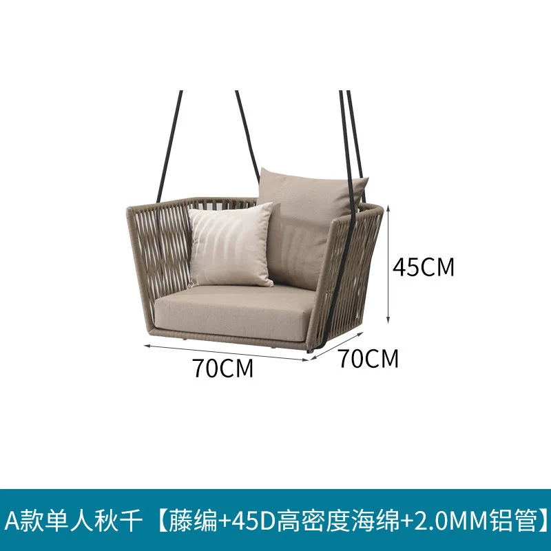 Outdoor Furniture Home Rocking  Swing Indoor Adult Hanging Rattan  Nordic Balcony Lazy Single Patio Hanging Basket