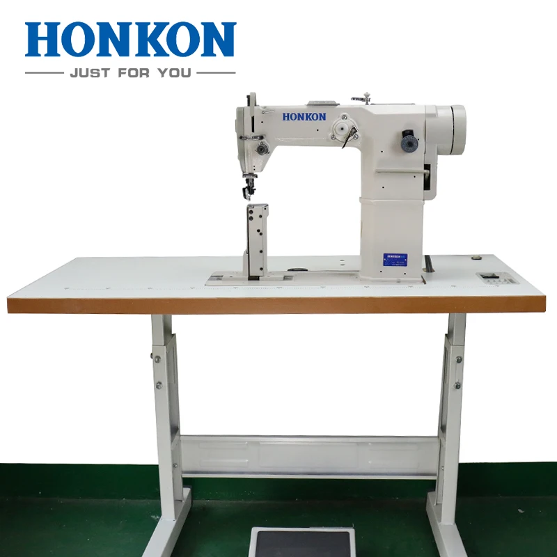 

HK810D Post -bed Sewing Machine Single Needle Honkon Direct Straight Industrial Lockstitch Sewing Machine Shoes 34/41KG