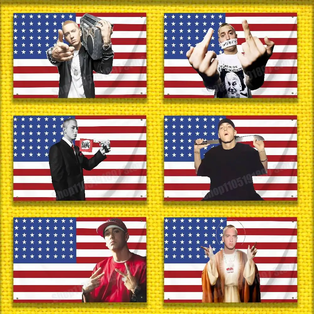 E-Eminem America USA Flag For 50*70cm 60*90cm 60*110cm 80*120cm 100*150cm 150*200cm Camp Banner Tapestry