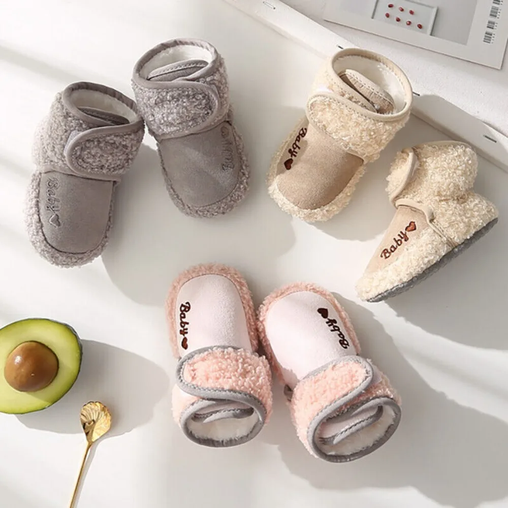 

Plush Infant Toddler Crib Boots Soft Comfortable Newborn Baby Shoes Slipper Infant Girls Boys Anti-Slip Socks