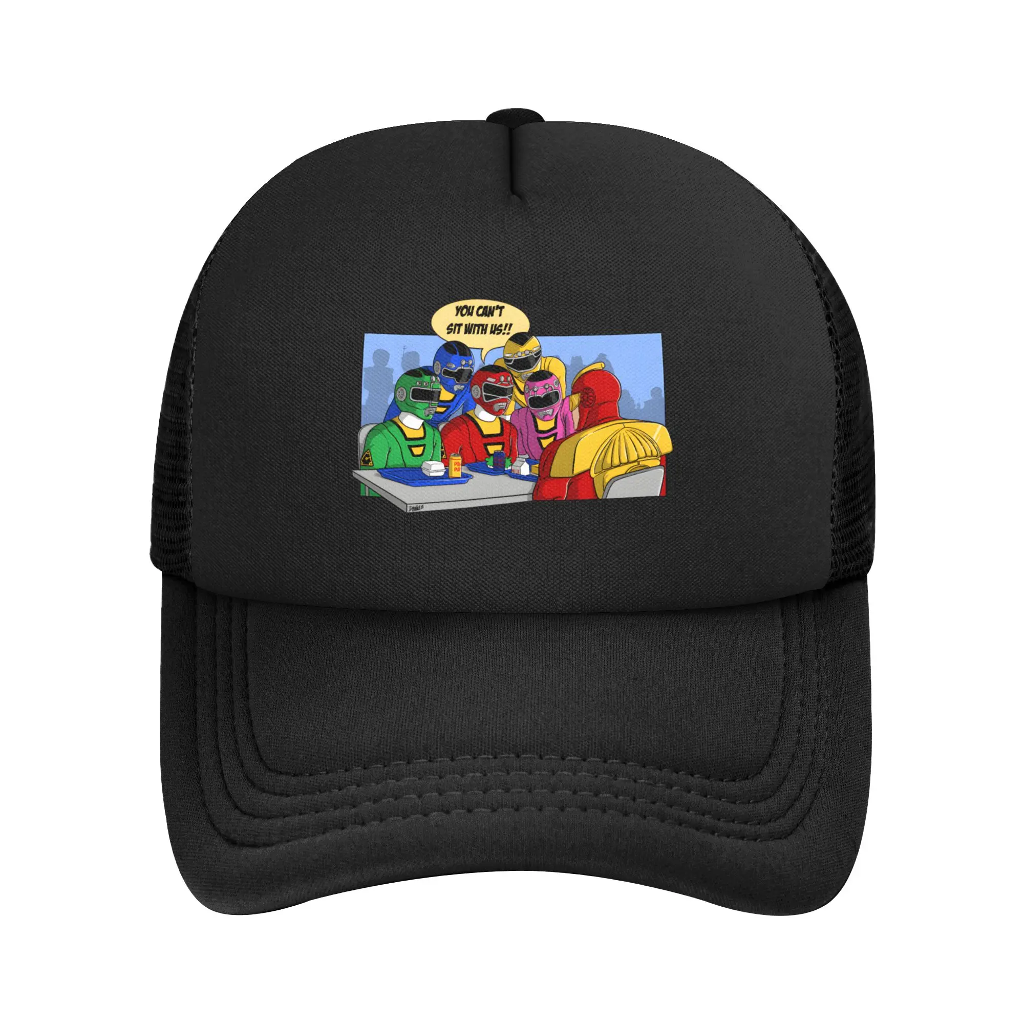 Mean Power Rangers Mesh Baseball Caps Men Women Fitted Trucker Hat  Adjustable Polyester Fishing Hat
