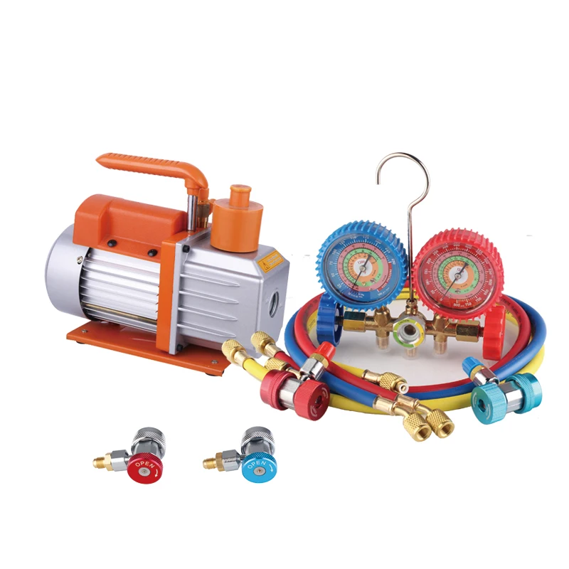R410a Freon Gauges Set Auto Manifold Gauge With Vacuum Pump Kit