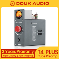 Douk Audio JAN5725 Vacuum Tube Phono Preamp for MM/MC Turntables Home Stereo Audio Preamp Headphone Amplifier with VU Meter