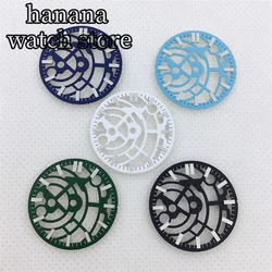 NH70 Hollow skeleton dial 28.5mm Black blue green white dial green luminous suitable for NH70 NH72 movement