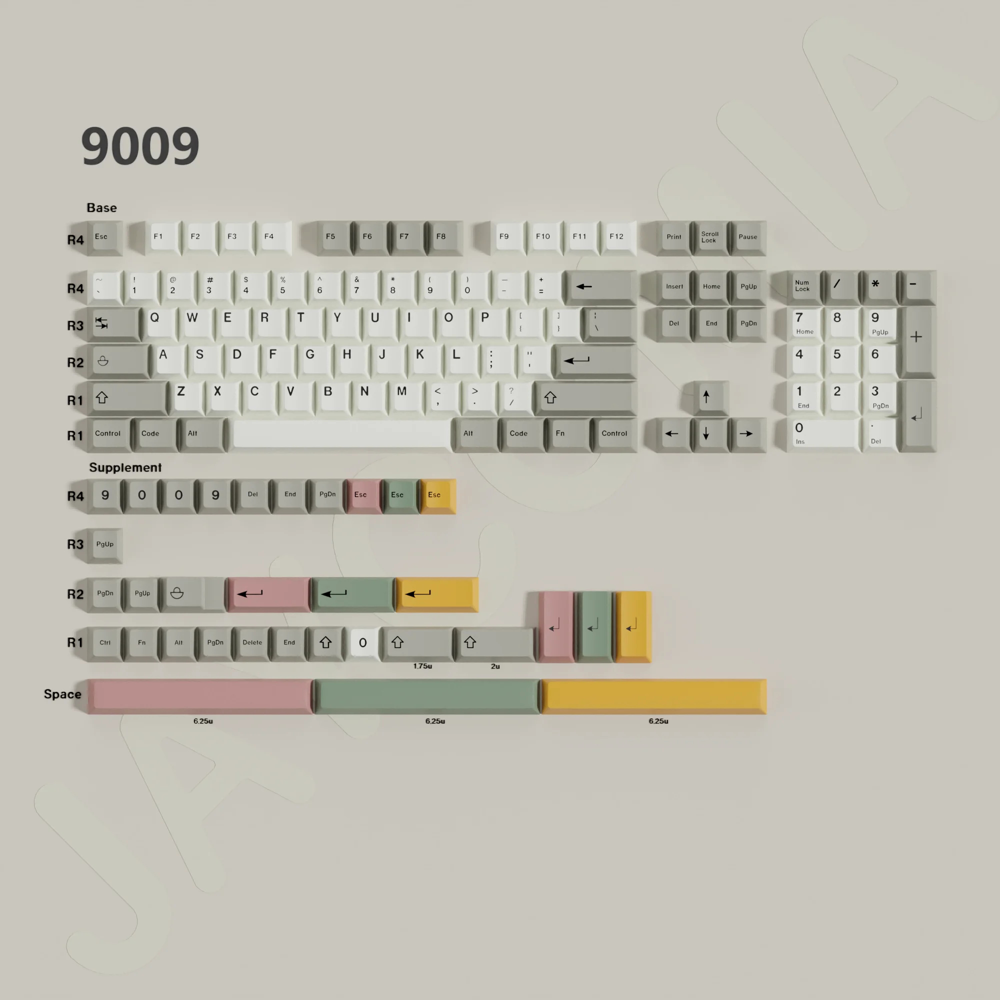 9009 Keycap GMK Clone Esquema de varios colores Cherry Profile Keycap 134 teclas/juego para teclado mecánico DIY personalizado PBT DYE SUB