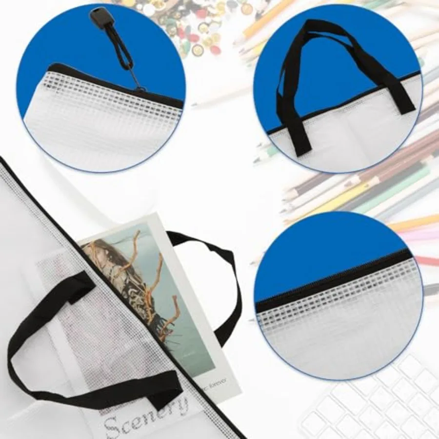 10 عبوات من حقيبة المحفظة الفنية مع مقبض وسحاب مقاس 18 × 24 بوصة للملصقات الكبيرة ولوحة الملصقات وتخزين اللوحة والمجلد الشبكي