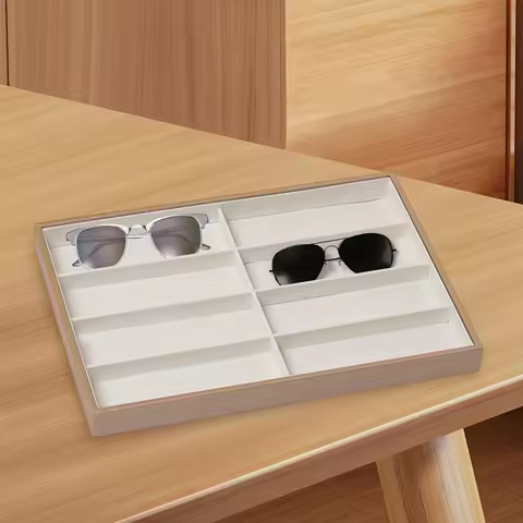 Velvet Glasses Box Tray Jewelry Organizer Glasses Holder Container Glasses Display Tray for Dresser Store Home Men Women Travel