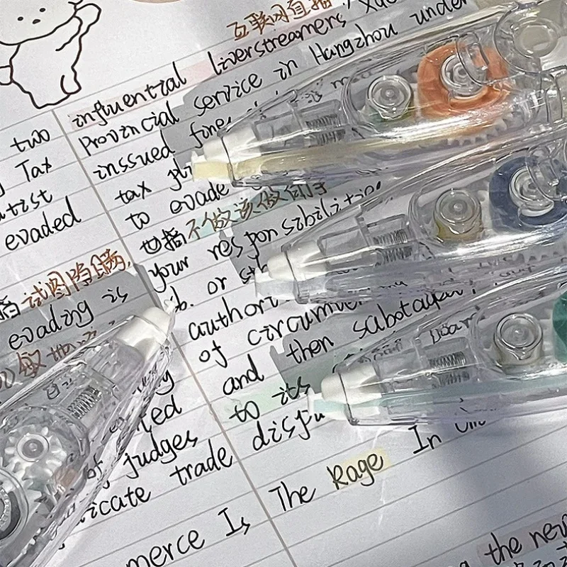 1 parça floresan işaretleyici düzeltme bandı sadelik düz renk vurgulayıcı bant sevimli şeffaf okuma kitap işaretleyici bant