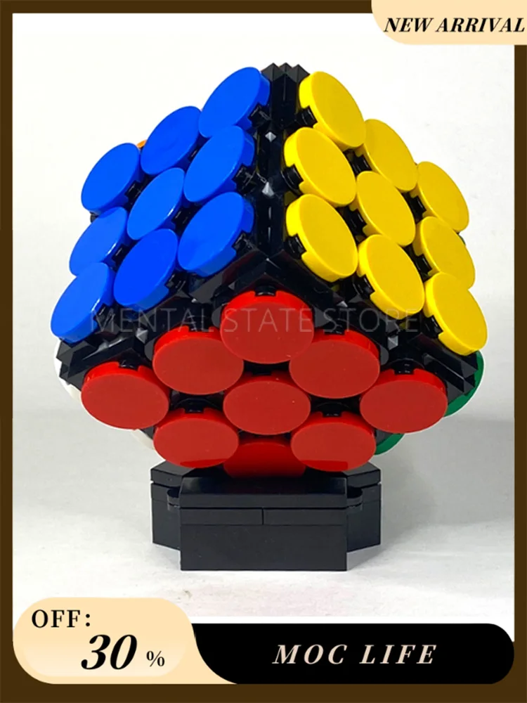 [383 pièces] personnalisé MOC Rubik's cube blocs de Construction créatifs ensemble tige jouets éducatifs bricolage Construction modèle Kit cadeaux d'anniversaire