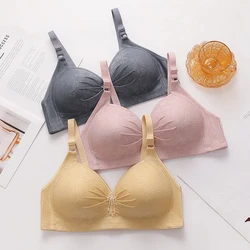 New Bra Women Comfortable Breathable Large Size Underwear 36-50 B C Cup Without Steel Ring Push up Brassiere Lady Lingerie