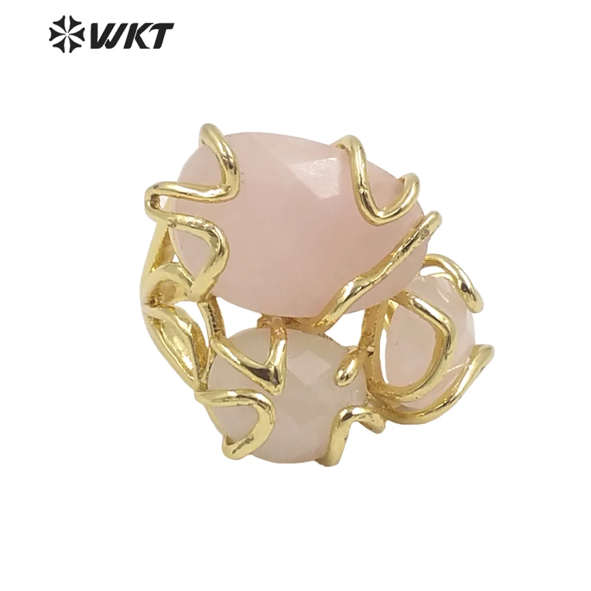 

WT-R419 Gorgeous New Collection Stone Ring Women Gold Plated Triple Natural Prong Setting Cocktail For Party Court ACC