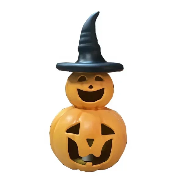 Halloween Fiberglass Pumpkin Sculpture Indoor Outdoor  Decoration