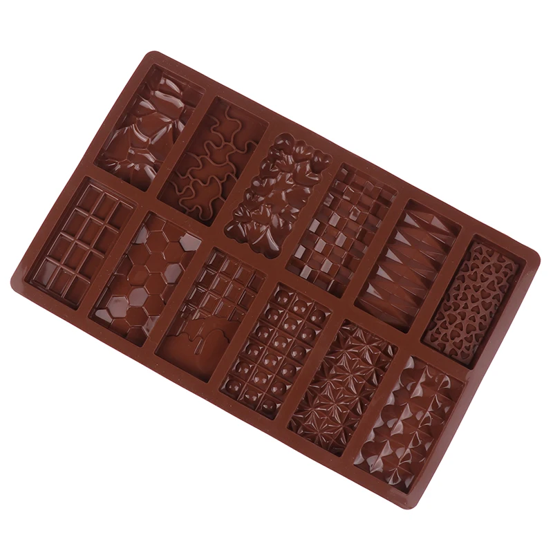 1Pc 12 Cavity Silicone Chocolate Molds Silicone Break Apart Protein and Engery Bar Candy DIY For Baking Cake Decorating Tools