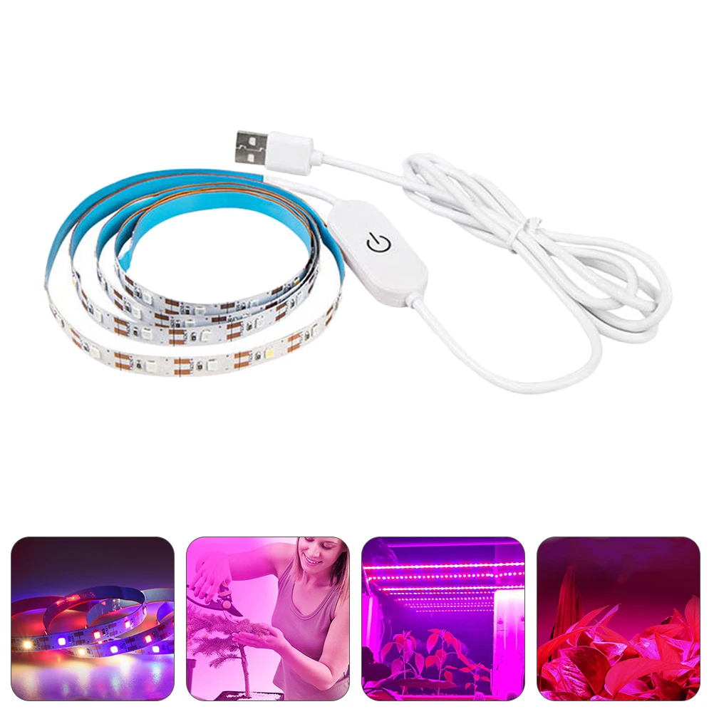 

USB Plant Light Strip 1M LED Grow Lamp Strips Touch Control Dimmable 5V Waterproof Growth Lights for Plants Greenhouse Gardening