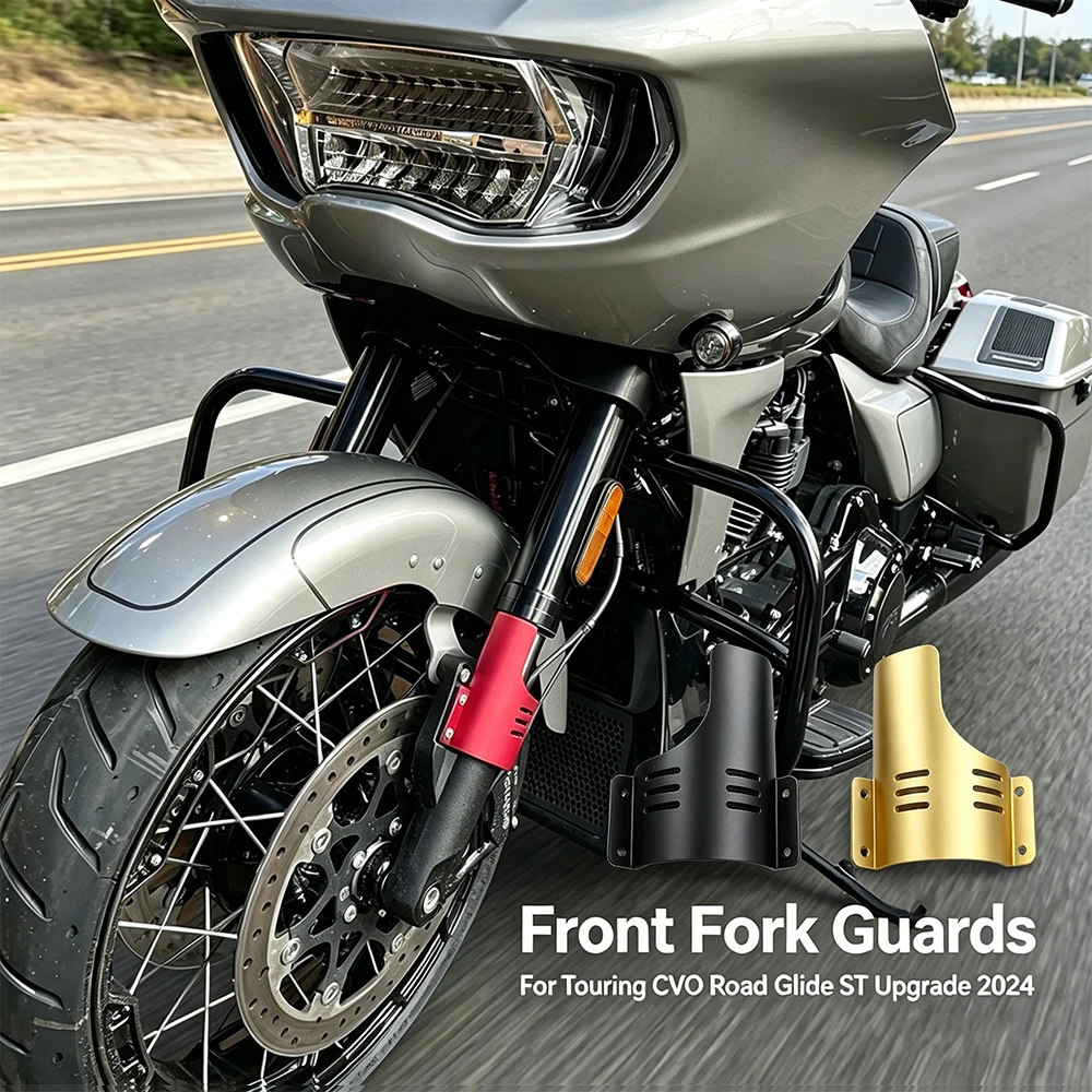 

Защита передней вилки мотоцикла от пыли, дефлектор для нижней части вилки, защитный экран для Harley Touring CVO Road Glide ST, улучшенная версия 2024 года