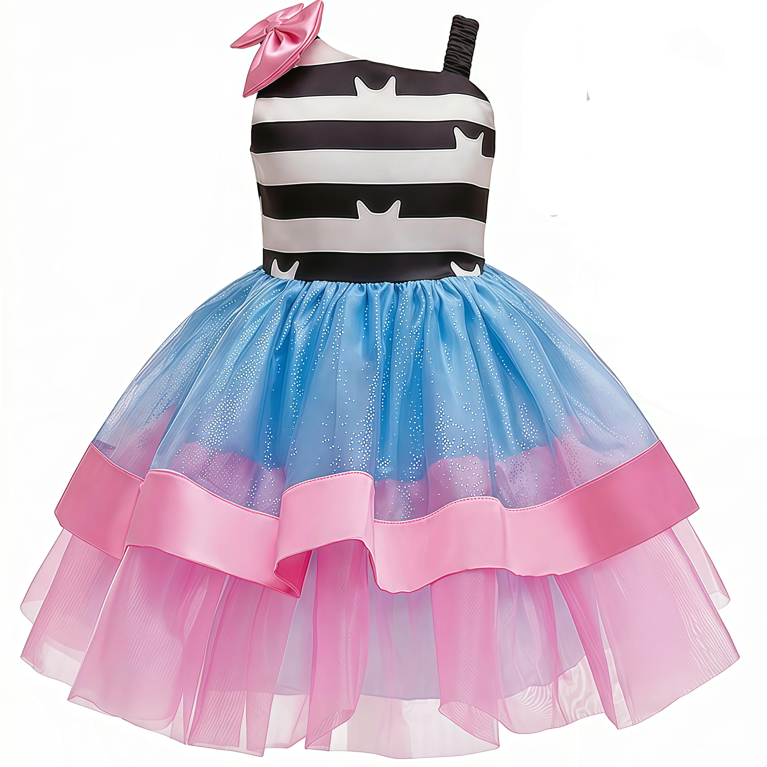 Summer Baby Girls Sleeveless Cat Mesh Tutu Princess Dresses For Children Birthday Party Halloween Cosplay Carnival Costume
