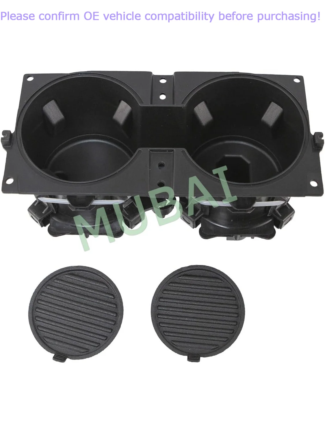 JL1Z-7813562-AA,Front Center Console Cup Holder with Cup Holder Insert Mat for Ford Expedition 2018 2019 2020 2021,JL1Z7813562AA