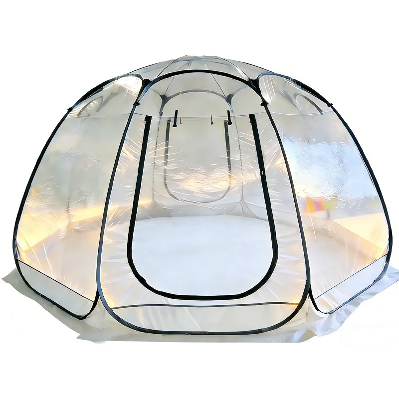3 * 3 meters outdoor starry sky tent windproof and rainproof transparent tent sun room spherical PVC transparent heating tent