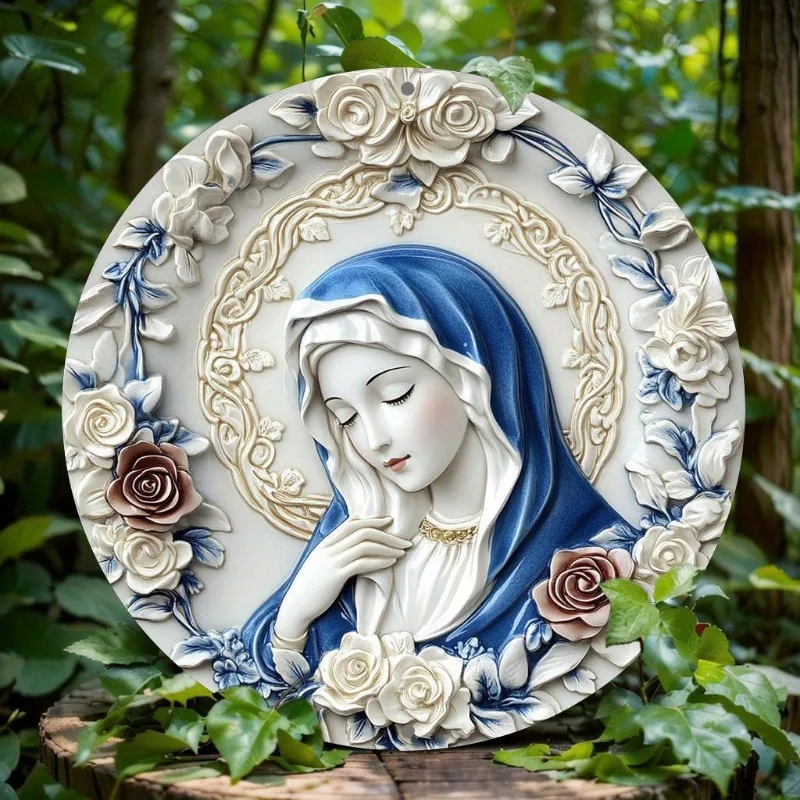 

OMaria-Inspired Themed Round Aluminum Wall Art, Perfect for Home, Office, Bar & Kitchen Decor, Ideal Christmas, Holiday Gift