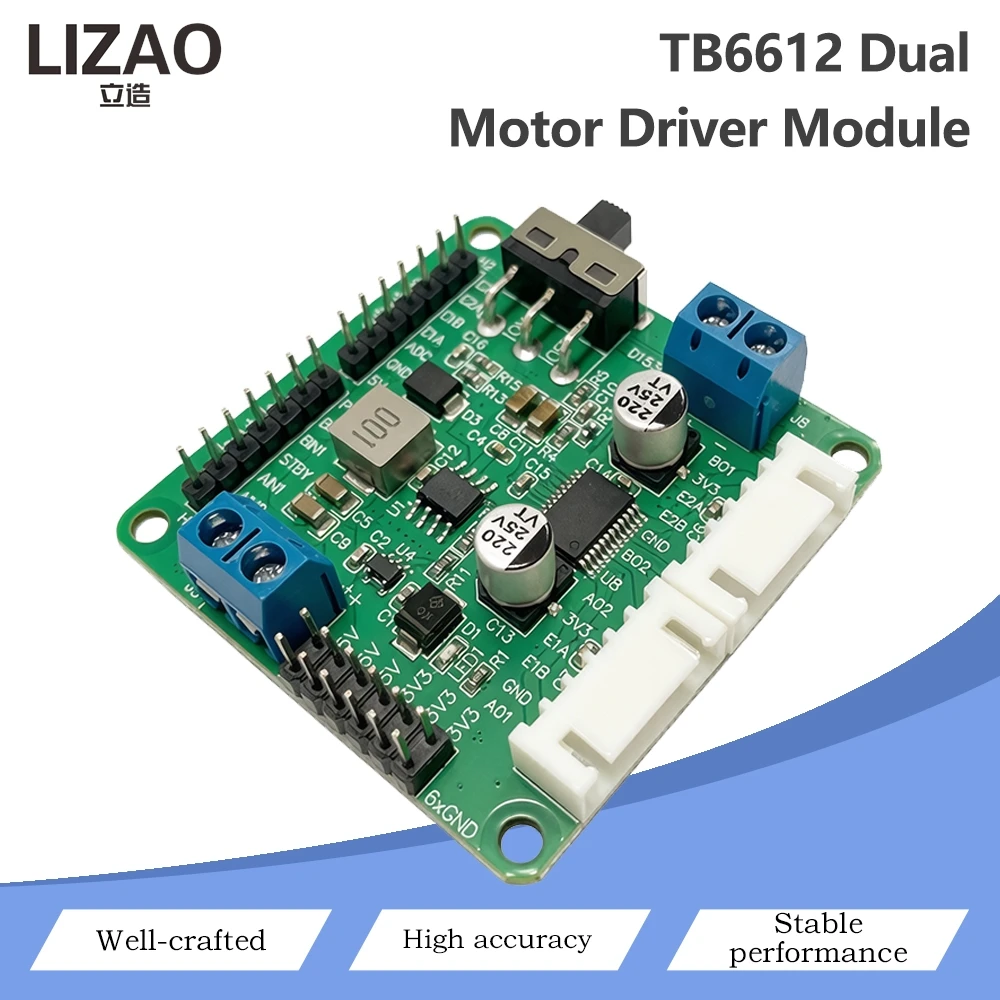 TB6612 Dual DC Motor Driver Module 1.2A Continuous Current 3.2A Peak PWM Speed Control Board Replace L298N For Arduino