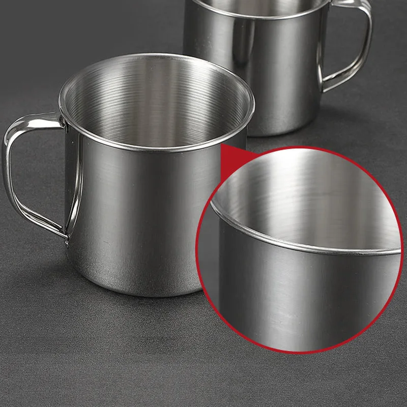 Stainless Steel Cup Portable Coffee Cup Camping Travel Mug Metal Coffee Mug Water Drinking Cup Milk Tea Cup Tumbler Water Mug