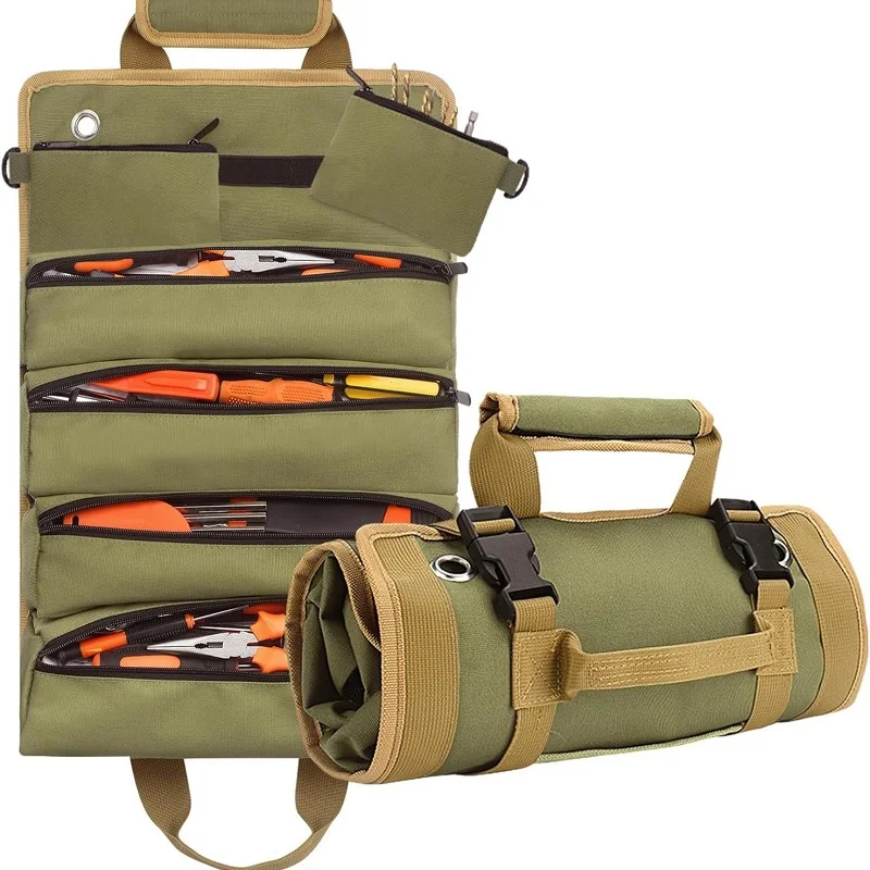 

Холщовая профессиональная сумка для инструментов, многофункциональная большая портативная сумка для инструментов, свернутая водонепроницаемая сумка для хранения, плоскогубцы, гаечный ключ