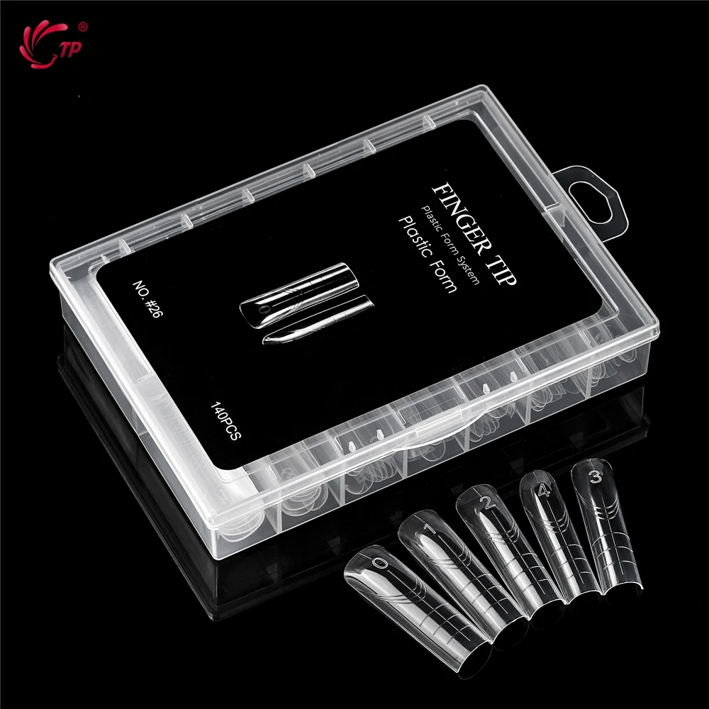 TP 140 قطعة/صندوق مربع أشكال مزدوجة مسمار قالب غطاء كامل منشئ سريع الاكريليك تمديد قالب 14 أحجام بولي جيل للأظافر مسمار العلوي أشكال #4