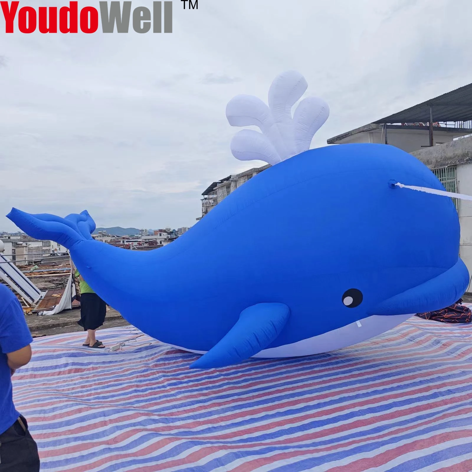 Modèle animal baleine gonflable avec souffleur d'air, décor de fête, fournitures rigouret décorations