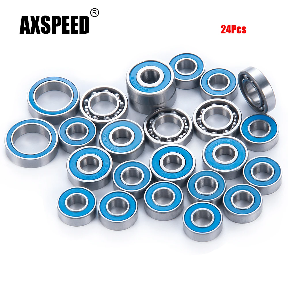 AXSPEED 24Pcs Wheel Hub Axles Sealed Bearing Kit for Axial Capra Currie F9 1/10 RC Crawler Car Truck Model Parts