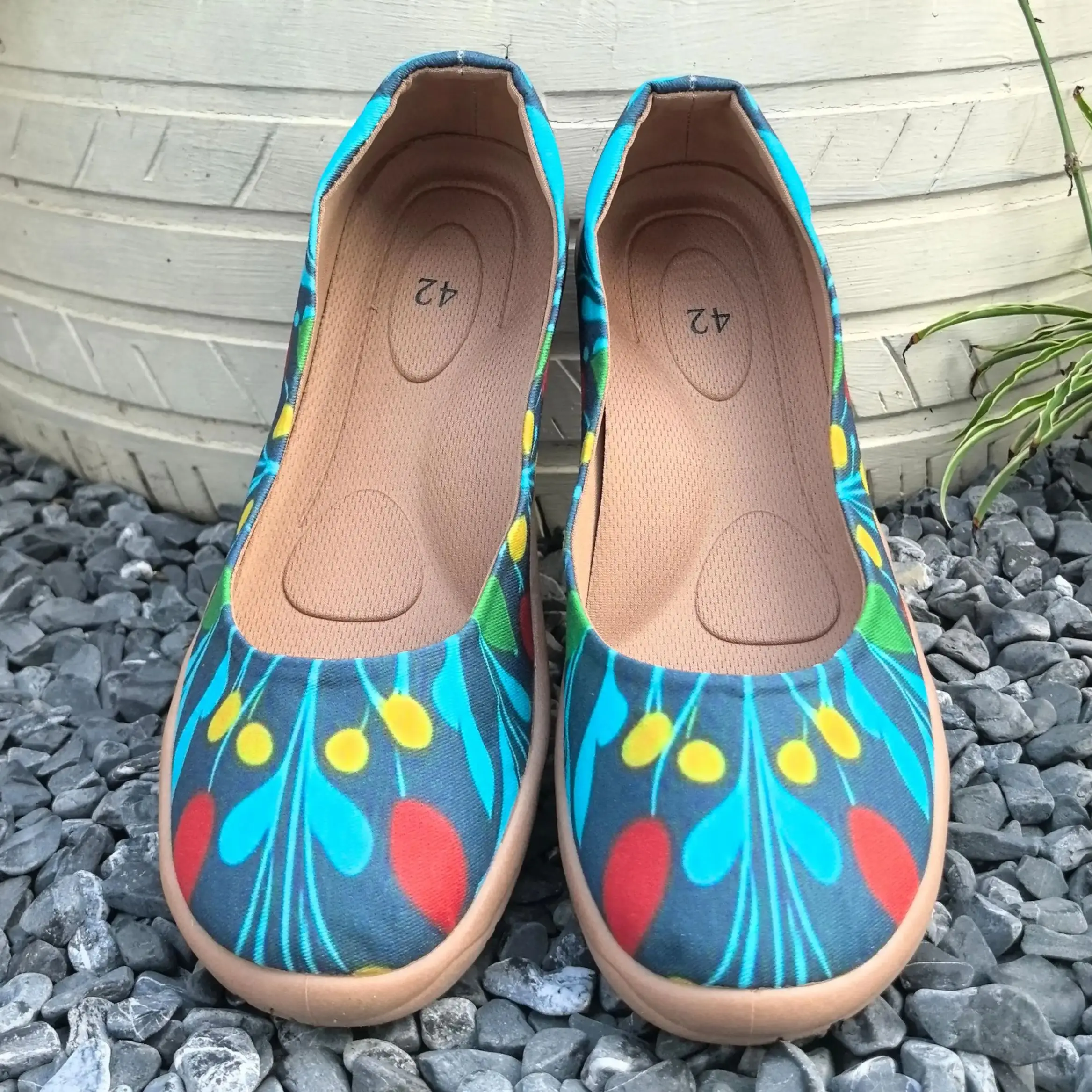 2026 New Women's Floral Print Flat Shoes, Comfortable Soft Soles, Slip-On Style, Suitable for Middle-Aged and Elderly Mothers, Good Breathability