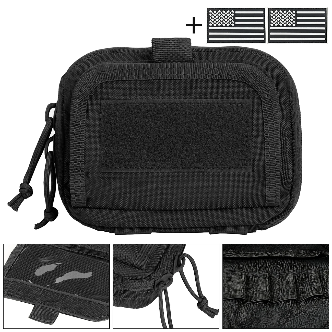 Outdoor-MOLLE-System-Zubehörtasche kann mit einer Hüfttasche und einer Kleinteile-Aufbewahrungstasche montiert werden.