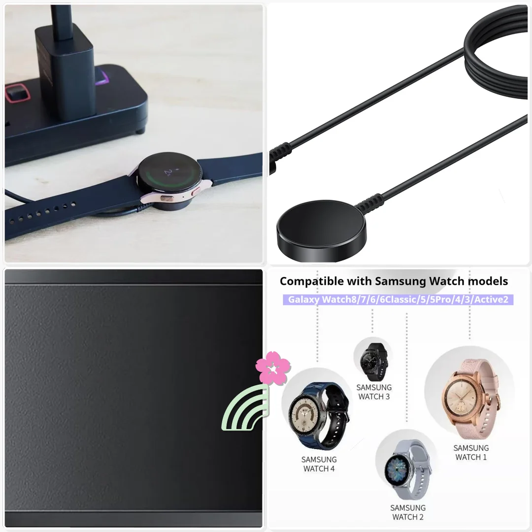 Portable Magnetic Wireless Charging Dock for Samsung Galaxy Watch 8 7 6 Classic 5 Pro 4 3 2 Active USB C Stand