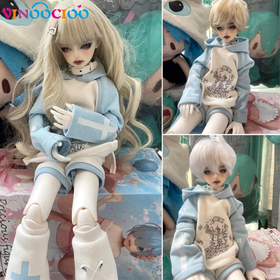 1/4 1/6 BJD Doll Clothes Outfit Choker Hoodie Pant Legwear 5Point Super Nice BJD Doll Clothes Set Accessories