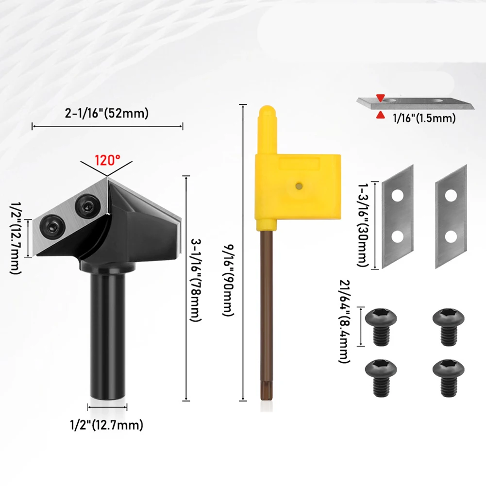 Carbide Cutter Set V-Groove Router Bit V-shaped Cutter Head 90 And 120 Options For Woodworking Engraving Machines