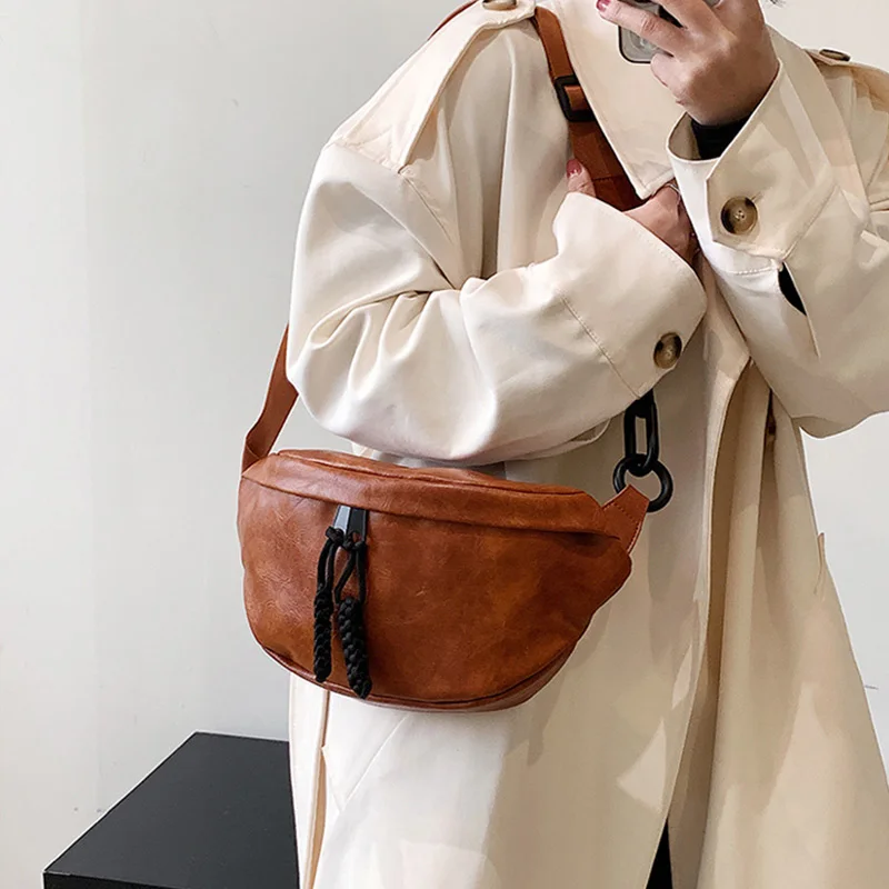 Fashion Brand Woman Chest Bag 2023 Winter New Waist Bag Quality Leather Female Shoulder Bag Designer Luxury Crossbody Chest Pack