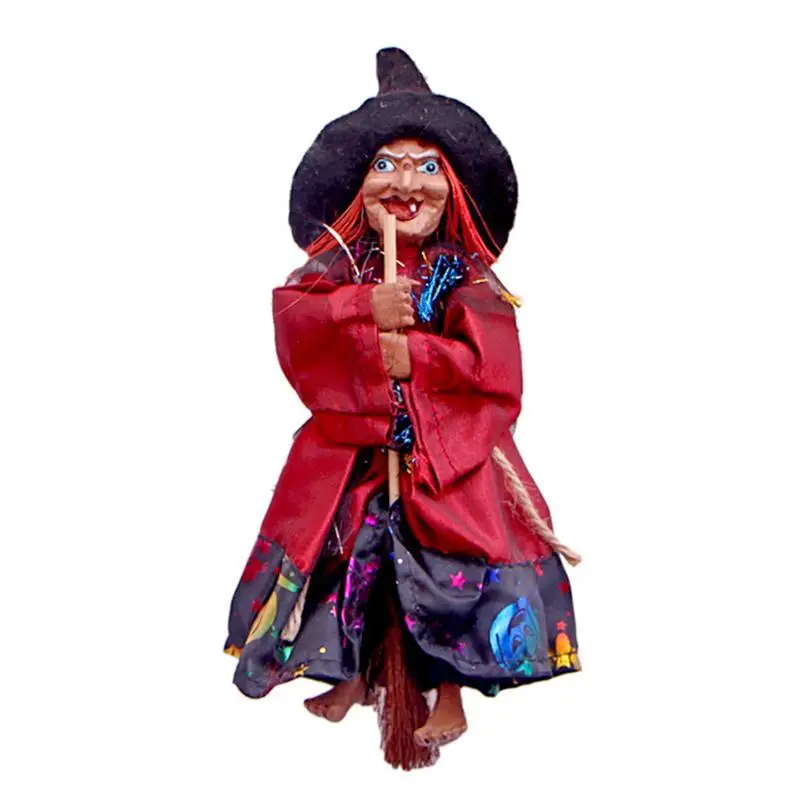 Hanging Witch Figurine Halloween Horror Decoration Pendant Ornaments For Party Garden Holiday Lawn Patio Decor Random Color