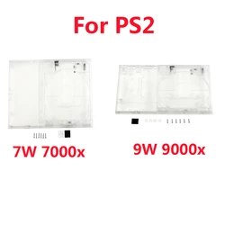 For PS2 7w 9W Clear Full Housing shell Case for PS2 Console Shell Transparent with screws for PS2 70000 9000X 90000 9W