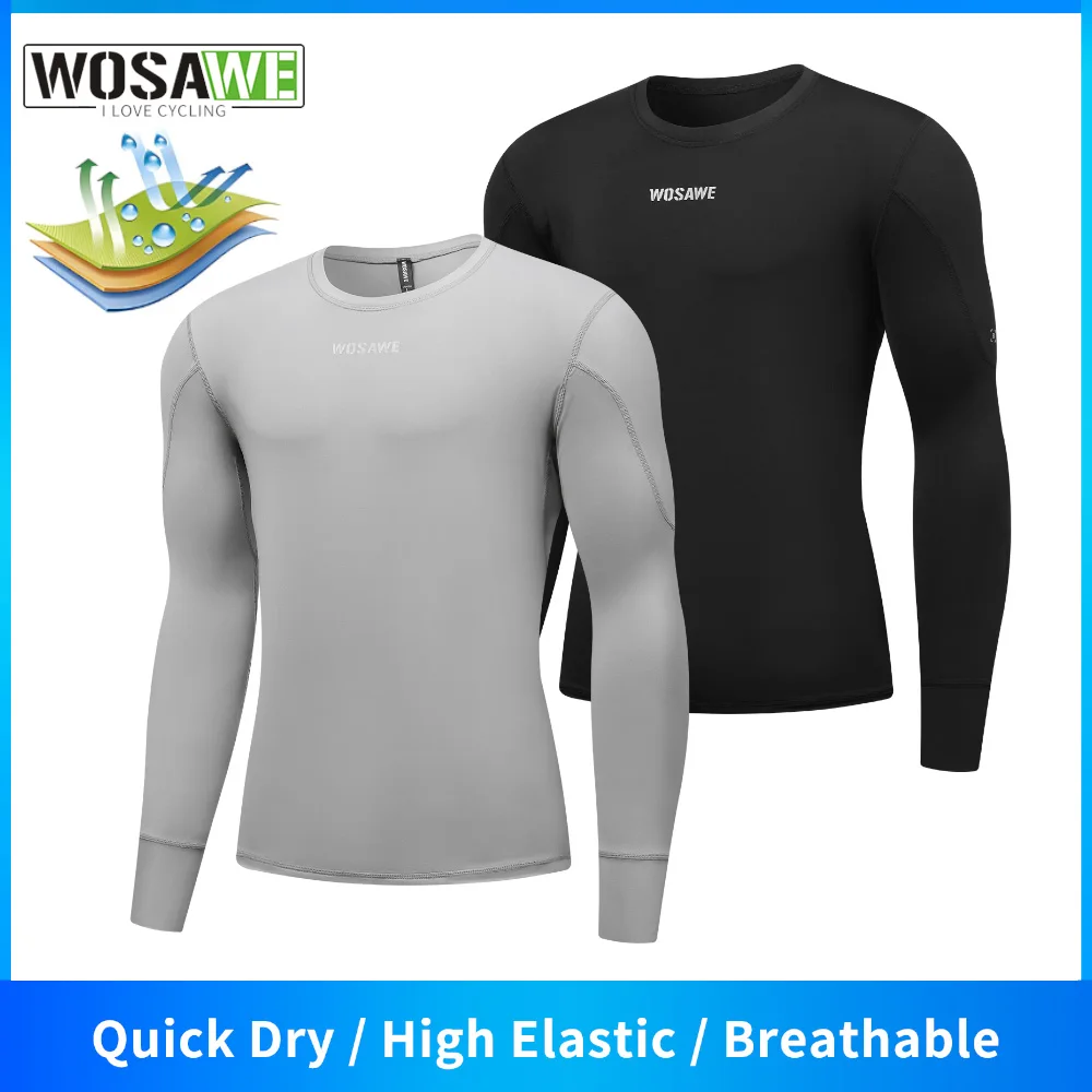 WOSAWE Fahrradtrikot Anti-UV Hochelastisches Sportshirt Fahrrad-Unterziehshirt Herren Radtrikot Cool-Technologie Schnelltrocknende Kleidung