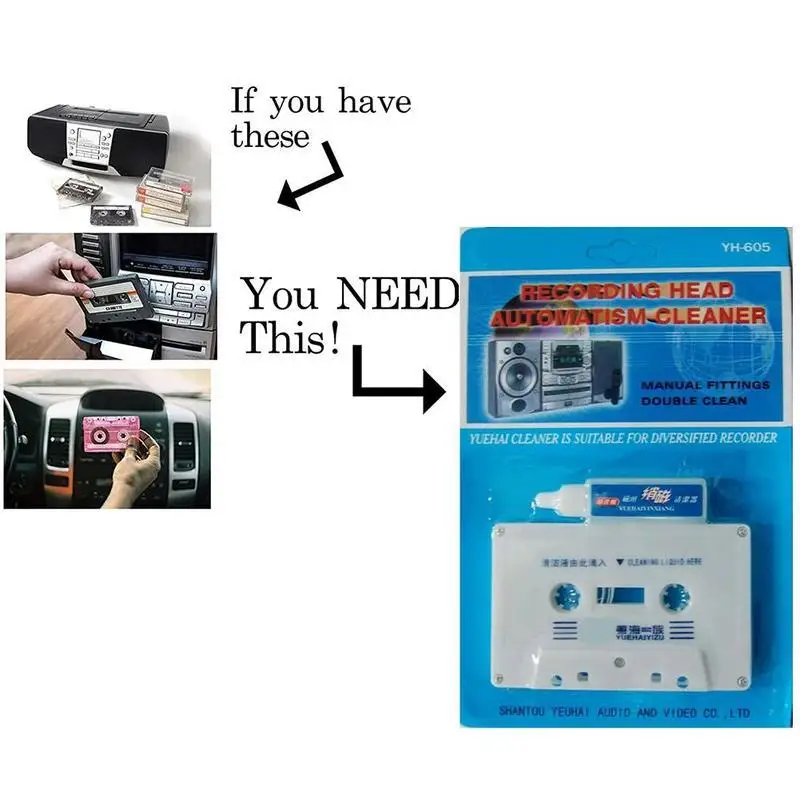 Cassette Tape Head Cleaner Demagnetizer Kits Audio Player Deck Home Tape Player Cleaning Products Recorder Cleaner Fluids