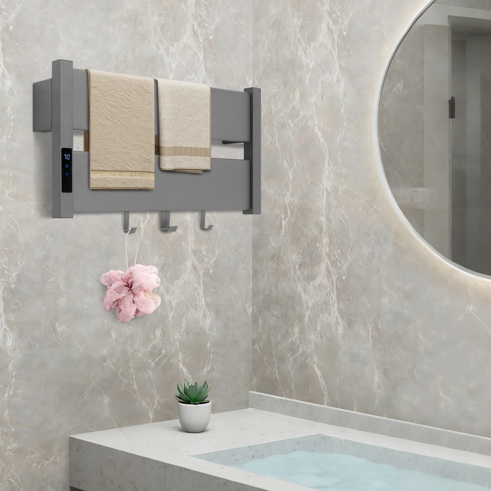 

Electric towel warmer, Wall-Mounted Heated Towel Rack, Electric Towel Heater, Maximum Load Bearing Capacity: 20kg