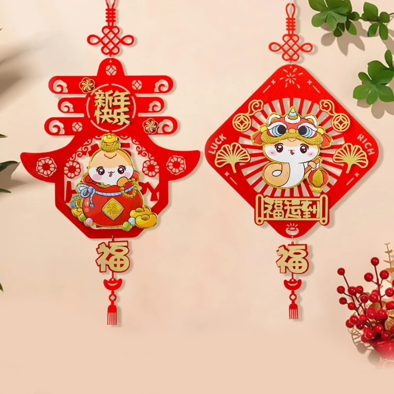 Snake Year Festival Hanging Decoration Pleased 2025 Snake Year Festival Hanging Ornament to Light Up Any Living Space