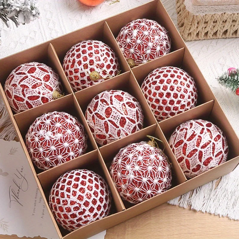 

9pcs 8cm Colorful Christmas Balls Ornaments Christmas Tree Party Pendant Decoration Christmas Spheres New Year Gift