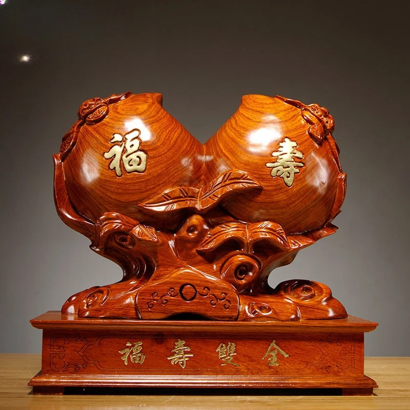 palissander snijwerk Fushou Shuangquan Shou perzik ornament woondecoratie ambachten